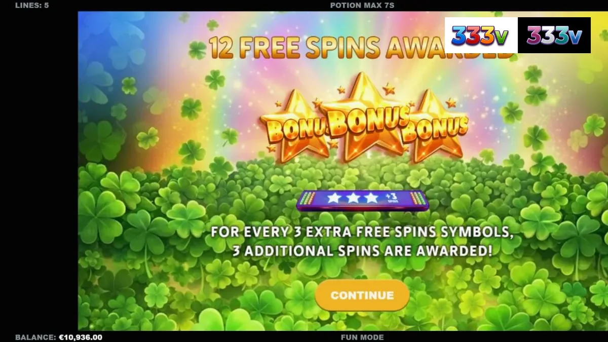 Tampilan visual slot Potion Max 7s dengan tema Irlandia dan simbol klasik