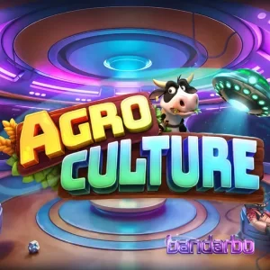 Tampilan visual slot AgroCulture dengan tema peternakan dan alien
